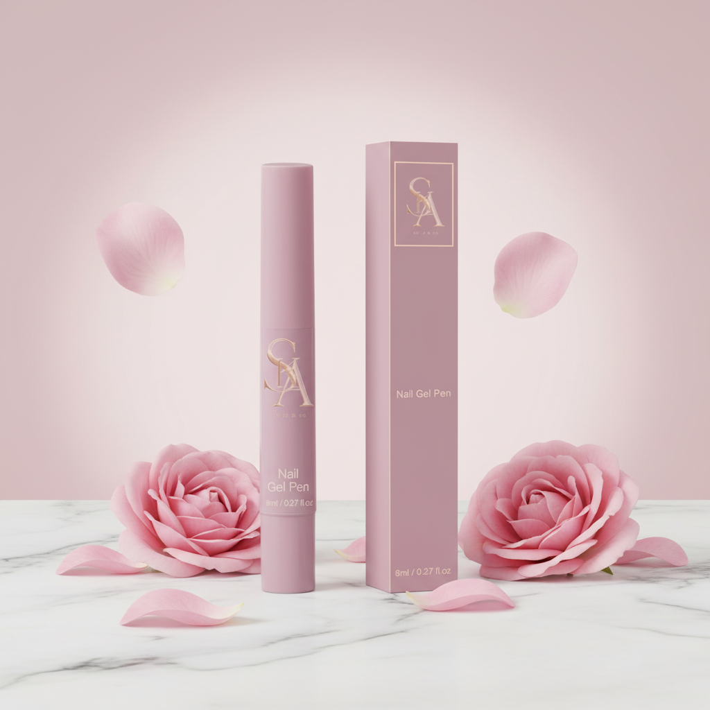 Nail Gel Pen SA - Style marble et roses